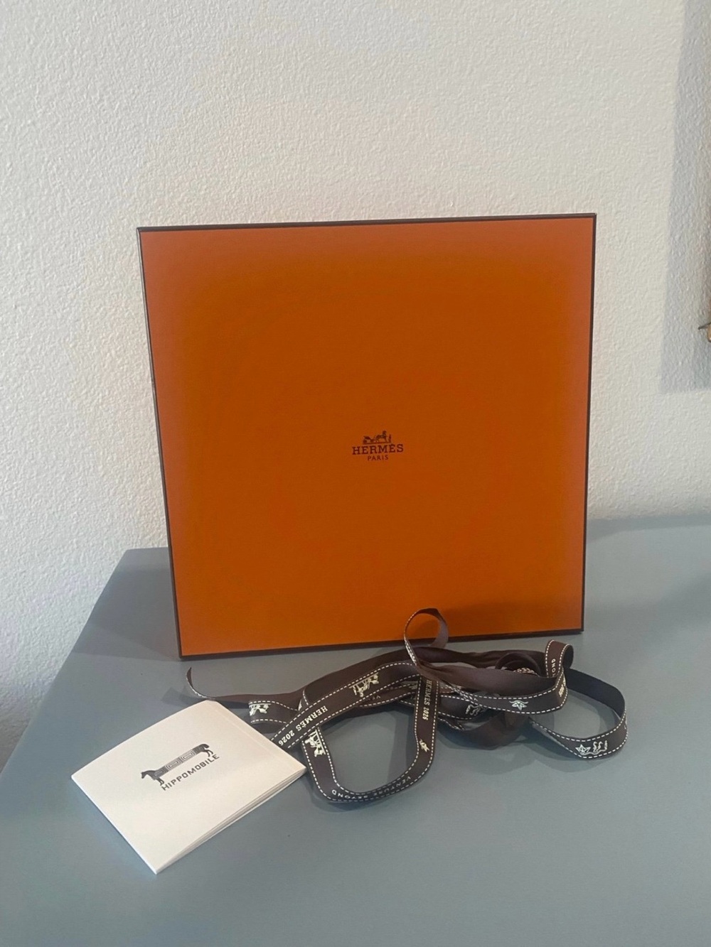 Hermes Gift Box with Ribbon 10”x10”x2”